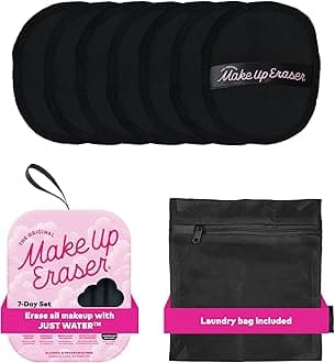 Makeup Eraser The Original, 7-Day Set, All With Just Water, Including Waterproof Mascara, Eyeliner, Foundation, Lipstick, Sunscreen, and More! Chic Black, 7ct.
