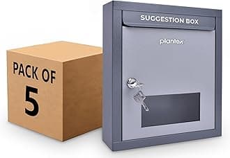Plantex All in One Multipurpose use - Letter Box/Mail Box/Suggestion Box for Office/Post Box for Gate Home/Donation Box/Complaint Box with Lock - Pack of 5 - (Grey), Table Top or Wall Mount