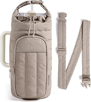 BAGSMART Water Bottle Holder Bag with Strap, 40/32 oz Crossbody Bag Gym Accessories, Sling Purses for Women