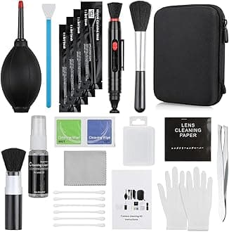 14-in-1 Camera Lens Cleaning Kit - Mirrorless & DSLR Sensor Cleaning Kit for Canon, Sony, Nikon Including Lens Blower, Detergent, Swabs, Cloth, Pen, Brush