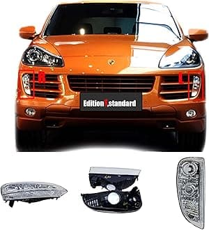 DRL Daytime Running Light Assemlby Cover for 07-10 Porsche Cayenne 9PA1 957 Fit Base S Sport 3.6L 4.8L 2007 2008 2009 2010 Front Turn Signal Lamp Side Left