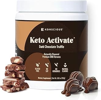 Exogenous Ketones Drink with Dark Chocolate Truffles - Pure Ketogenic Shake Powder with Chocolate Ketones | Start Ketosis & Boost Energy with Ketone Supplements