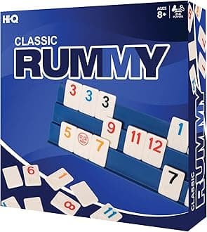 Classic Rummy Cube Game, with Full-Size Three Tier Exclusive Folding Playing Racks, 2-4 Players, Great Gift