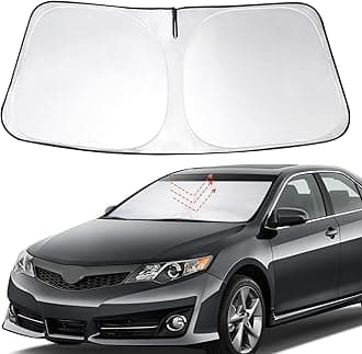 YYCKE Windshield Sun Shade Accessories Compatible with 2012-2017 Camry for Toyota Foldable Sunshade Sun Visor Blocks UV
