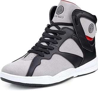 Bacca Bucci Men's Comfy Mid-Top Casual Chunky Streetwear Fashion Sneakers | Solid Color Pattern with Rubber Outsole