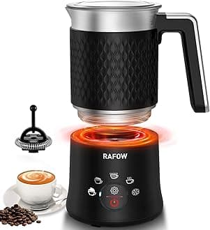 Milk Frother and Steamer - 5 In 1 Milk Frother Electric 11.8oz Automatic Milk Steamer Hot & Cold Foam Maker and Milk Warmer - Dishwasher Safe & Silent Working for Coffee,Latte,Cappuccino,Hot Chocolate