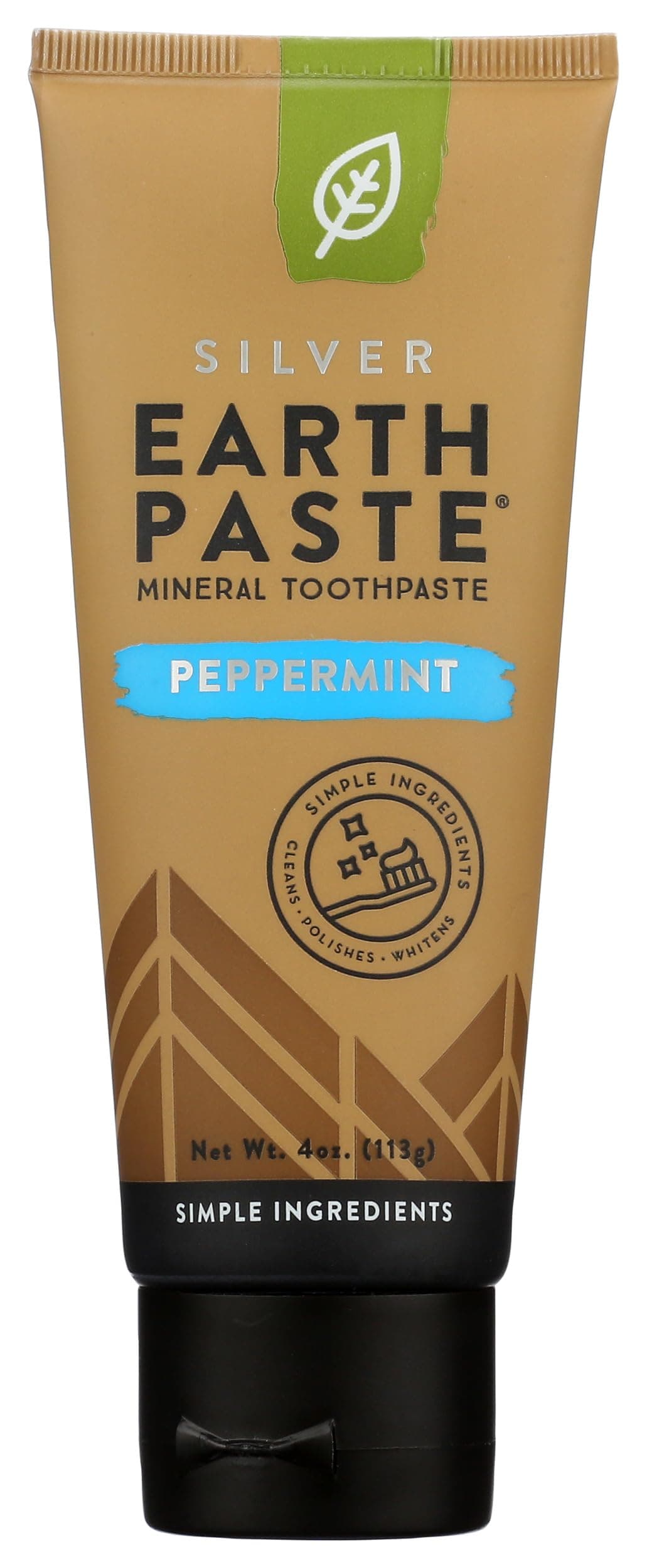 Earthpaste with Silver, Natural Non-Fluoride Toothpaste, Peppermint, 4 Ounce (Pack of 1)