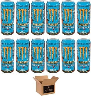 Energy Drink Flavours | Juiced, Zero Sugar, Ultra, Monarch, Fiesta Mango, Strawberry Dreams, VR46, Punch | High Caffeine Sports Energy Drink (Mango Loco - 500ml x 12Pack)