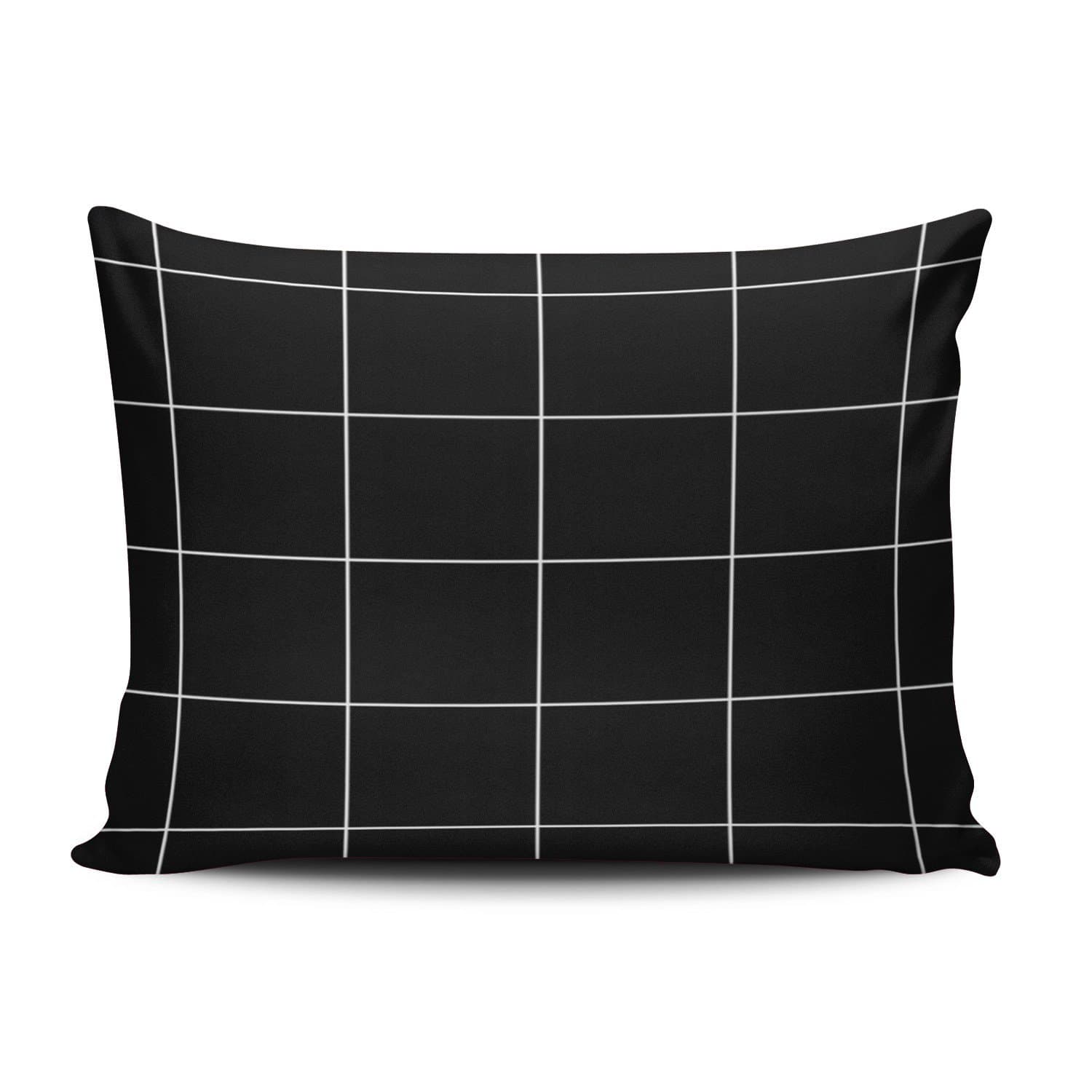 KEIBIKE Personalized Black and White Check Gingham Grid Pattern Rectangle Decorative Pillowcases Retro Zippered Standard Pillow Covers Cases 20x26 Inches One Sided