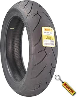 Pirelli Diablo Rosso II 180/55 ZR 17 M/C (73W) TL Rear Motorcycle Tire - High Performance, Durable, and Reliable: Sport Performance for Road Use with Keychain