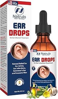 Natrulo Ear Drops For Infection – Organic Adult, Kids, Baby, Dog & Pets Aches, Itchy Ears, Infections, Swimmer'S Ear, Loosen Wax Kids Safe, Made In Usa