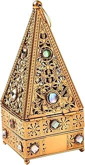 Incense Burner Holder for Oud, Frankincense Resin & Bakhoor, Hand-Painted Golden Designs for Home Decor, Meditation, Yoga, Aromatherapy & Relaxation