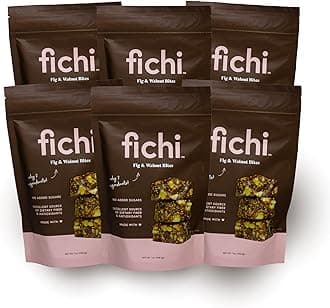 Fichi Fig and Walnut Bites, a Wholesome and Delicious Gluten-Free Italian Fruit and Nut Snack, 7 Oz (Pack of 6)