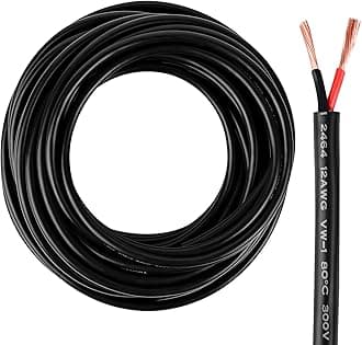 12 Gauge Wire 2 Conductor,12 AWG Electrical Wire Stranded PVC Cord Oxygen-Free Copper Cable,200FT 2 Core Pure Copper Flexible Cable Wire for LED Lamp Lighting Strips Automotive (12AWG-2C, 200FT)