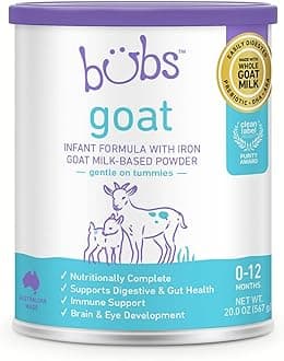 Whole Goat Milk Formula with Iron, Goat Milk-Based Powder, for Infants 0-12 Months, Made with Non-GMO Goat Milk, 20 oz