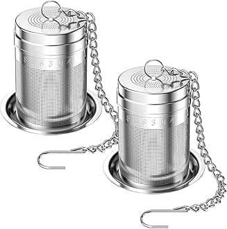 Lyxa SR 2 Pack 18/8 Stainless Steel Tea Infuser, Extra Fine Mesh Tea Infusers for Loose Tea, Tea Strainer Steeper Filter for Brew Tea, Spices & Seasonings (2)