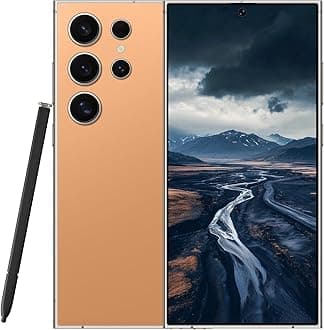 C24 Ultra Unlocked Cell Phones Smartphone Android 13 Phones 8+256GB/6.8" HD Screen/Dual SIM/108MP+48MP Camera/6800 mAh/Built-in Pen (Sunset Oranges)