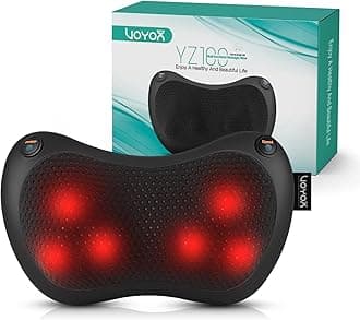 Shiatsu Neck and Back Massager with Heat - 3D Kneading Deep Tissue Massage Pillow for Lower Back, Shoulder, Calf, Foot, Use at Home, Car, Office YZ100