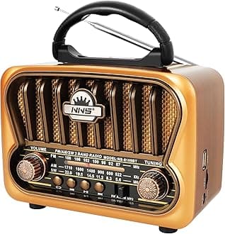 Portable AM FM Radios, Transistor Shortwave Retro Vintage Radios with Loud Speakers, Support USB Power Or D Battery Blutooth/TF (Copper)