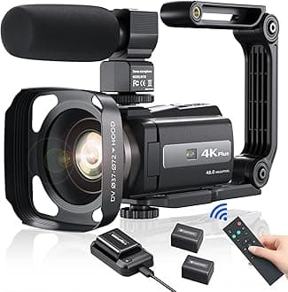 4K Video Camera Camcorder with Upgraded Anti-Shake, 48MP WiFi YouTube Camera for Vlogging 3 Inch IPS Touch Screen 16X Zoom Digital Camera Recorder with IR Night Version, Battery Charger, Microphone
