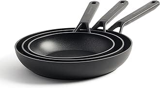 KitchenAid Classic Forged Hard Anodized PFAS-Free Ceramic Non-Stick, 20 cm, 24 cm and 28 cm Frying Pan Set, Induction, Oven Safe,Black