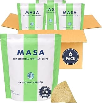 MASA Chips Lime Flavored Corn Tortilla Chips Cooked in Beef Tallow – Seed Oil Free Snack, 6pk×5 oz each– Handmade with Only Naturally Grown Corn, Fresh Lime, & Sea Salt, Gluten Free