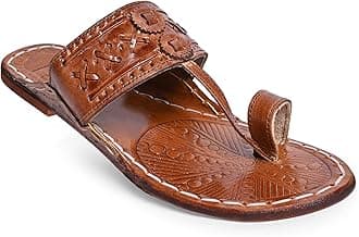 COUNTLESS STEPS Kolhapuri chappal for men| kolhapuri slippers for men| kolapuri chapal men| leather slippers for men| leather chappal for men-E-PARENT A13