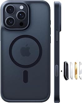 for iPhone 16 Pro Case Translucent Matte Black | Compatible with MagSafe, Military Grade Drop Protection, Stronger Magnetic, Shockproof Airbag, Camera Control, Color Buttons, Slim Anti-Scratch