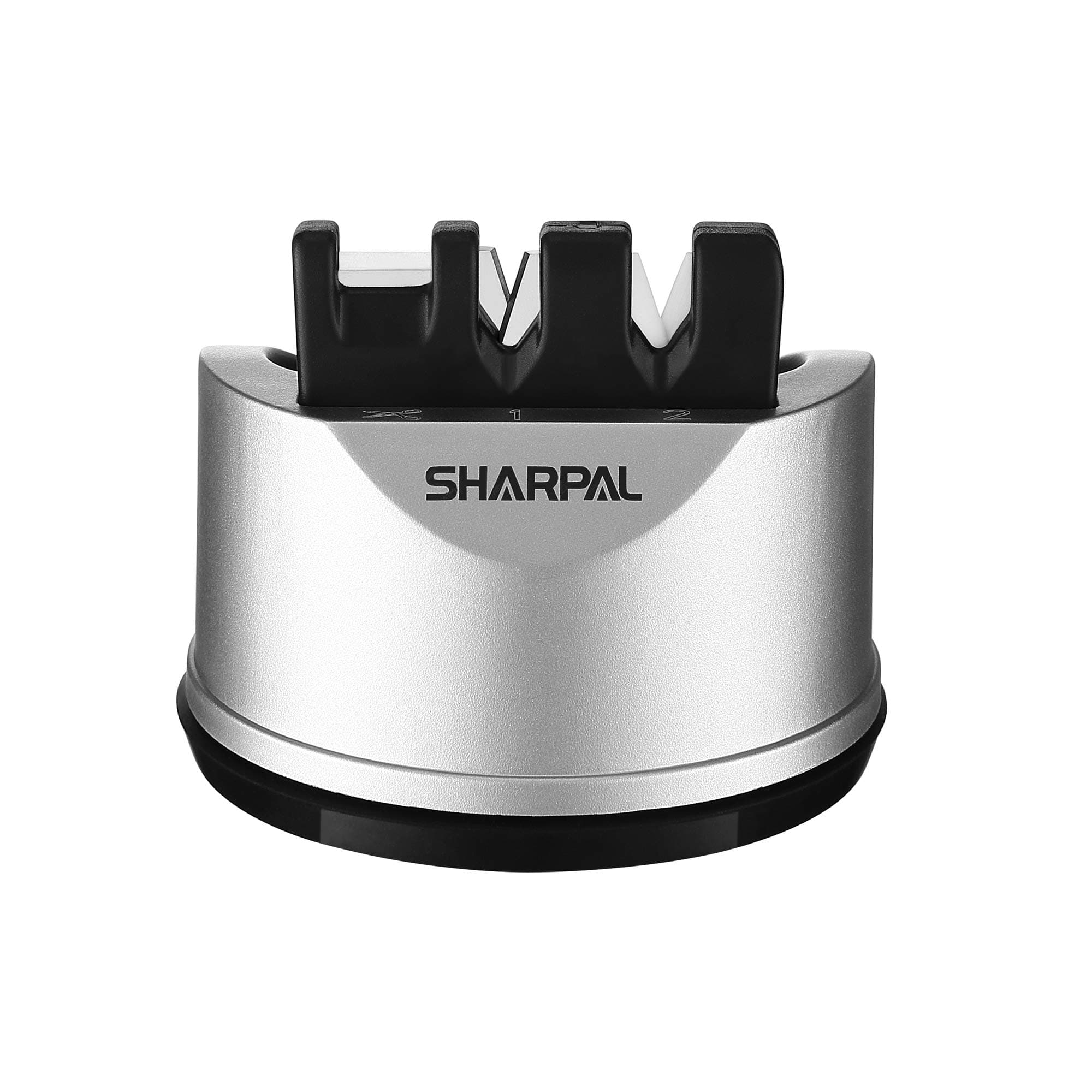 Sharpal 191H 3-Function Kitchen Knife Sharpener for Scissors and Knives - Diamond & Ceramic Sharpener with Coarse and Fine Grit, Strong Suction Base