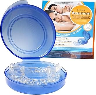 The Original Acusnore Anti Snore 6 Spring Mouth Piece Guard with Anti Bacterial Storage Case Included- Immediate Relief from Apnea, Snoring, Heaving Breathing & Grinding Teeth- Patented Design