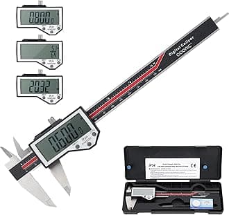 Digital Caliper, 6" Caliper Measuring Tool Extreme Accuracy Waterproof Electronic Vernier Caliper Industrial Stainless Steel Digital, Durable Measuring Tool with Large LCD Screen