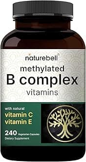 NatureBell Methylated B Complex Vitamins - 240 Vegetarian Capsules - High Bioavailability 12-in-1 Formula - for Immune Health & Energy Support* - Non-GMO & Gluten-Free