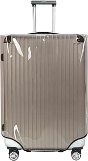 Explore Land Clear Luggage Cover Durable Transparent Suitcase Protector for Travel (Gray PVC, L(28-30 inch luggage))