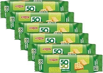 Crackers 50 50 Sweet and Salty Biscuit 2.19oz (62g) - Delicious, Light & Crispy Grocery Cookies - Best Treat for Friends & Family (Pack of 6)