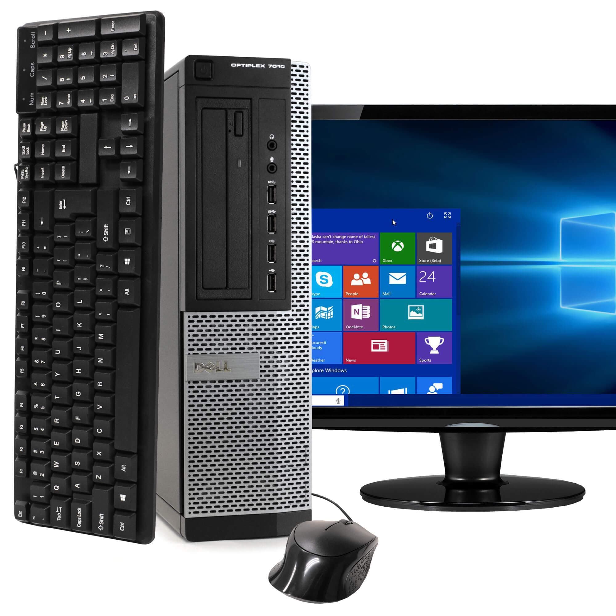 Dell Desktop Computer Package Compatible with Dell Optiplex 7010 Intel Quad Core i5 3.2GHz, 8GB Ram, 500GB HDD, 19-inch LCD, DVD, WiFi, Keyboard, Mouse, Windows 11 Pro (Renewed)