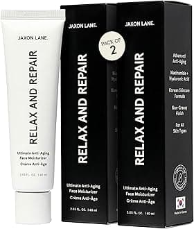 JAXON LANE RELAX AND REPAIR Anti Aging Face Moisturizer for Men | Anti Wrinkle Cream, Night Cream, Eye Cream with Niacinamide (Vitamin B3), Hyaluronic Acid, Vitamin E & Ceramides For Skin (2Tubes)