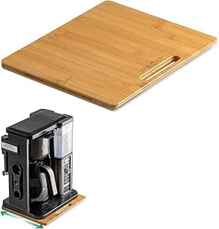 Bamboo Appliance Slider, Sliding Tray for Kitchen Appliances, Countertop Rolling Tray, Coffee Maker Slider Tray with Rubber Wheels, Wide - Small (10"D x 12"W)