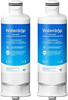 Waterdrop DA97-17376B Home Water Filter Cartridge, Refrigerator Water Filter, Compatible with Samsung DA97-17376B, DA97-08006C, HAF-QIN, HAF-QIN/EXP, Pack of 2
