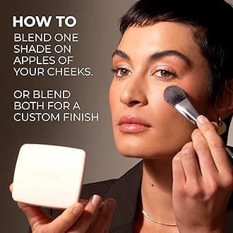 COVER FX Monochromatic Powder Blush Duo - Warm Honey: Bronzed Rose - Matte + Shimmer Finish - Create Custom, High Impact Color