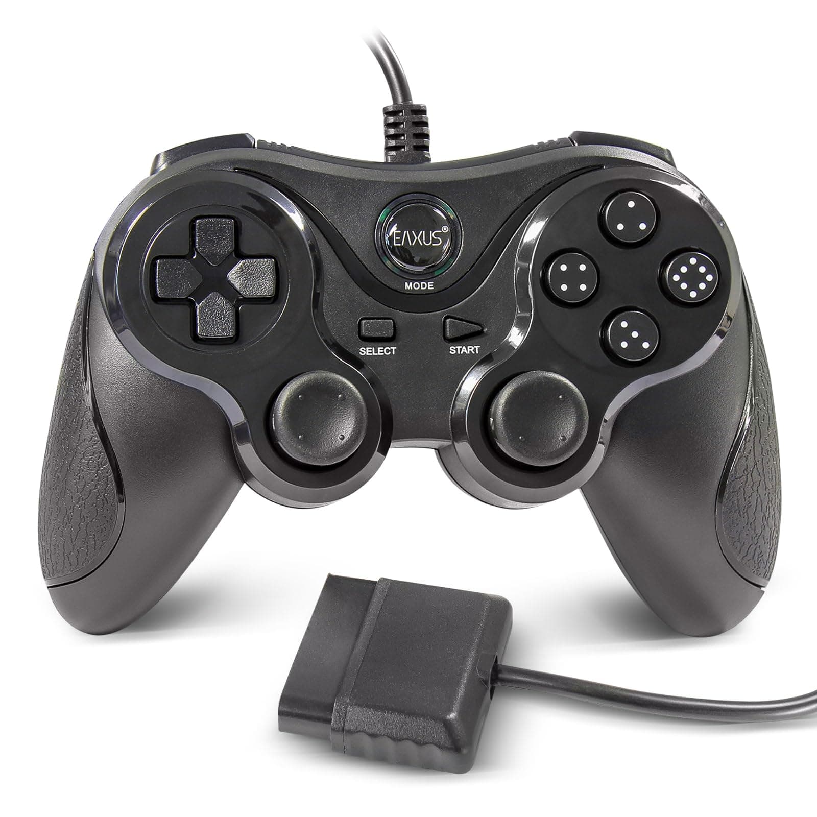 Eaxus® PS2 and PS1 Controller - PlayStation DoubleShock with Non-Slip Surface