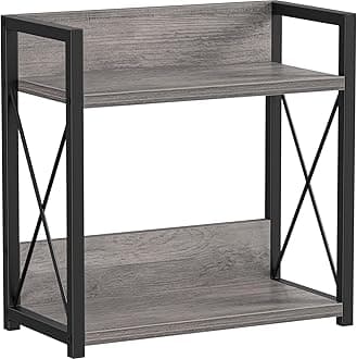 Giikin Coffee Bar Accessories, 2 Tier Spice Rack for Counter, Gray Kitchen Countertop Organizer (Grey, L)