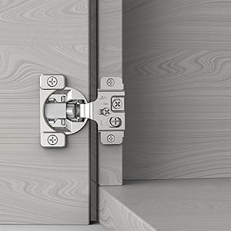 Furniware 50 Pieces 1/2" Overlay Soft Close Concealed Hinge for Face Frame Cabinet Door, 2-Hole Flush Mount Cabinet Door Hinge with Detachable Damper for Speed Control, 105° Opening Angle