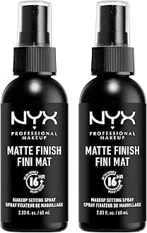 NYX PROFESSIONAL MAKEUP Makeup Setting Spray - Matte Finish, Long-Lasting Face Mist for up to 16HR Wear, Vegan Formula (Pack of 2)