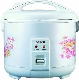 Tiger JNP-0550-FL 3-Cup (Uncooked) Rice Cooker and Warmer, Floral White
