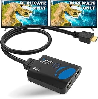 OREI 4K HDMI Splitter 1 in 2 Out - 1X2 HDMI Splitter for Dual Monitors Ultra HD 4K@30Hz with [ 2ft HDMI Cable ], 3D & 1080P Support for Xbox, PS4, Blu-ray, HDT, Will not Extend Display Screen