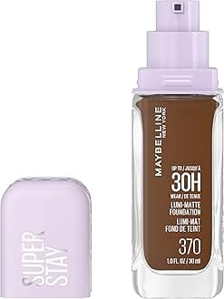 Maybelline Super Stay Lumi-Matte Foundation, Lightweight and Buildable Full Coverage Foundation Makeup For Up To 30HR Wear, 370, 1 Count