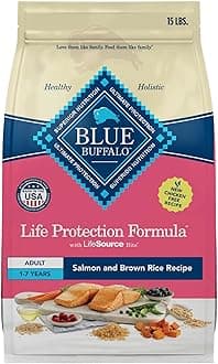 Blue Buffalo Life Protection Formula Adult Dry Dog Food, Helps Build and Maintain Strong Muscles, Made with Natural Ingredients, Salmon & Brown Rice Recipe, 15-lb. Bag