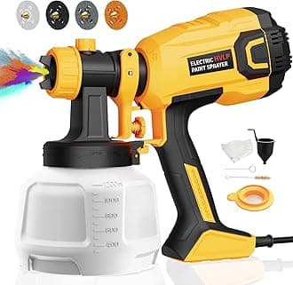 Paint Sprayer 700W HVLP High Power Electric Spray Paint Gun with Adjustable Spray Width Knob, 40 Fl Oz Container, 4 Nozzles & 3 Patterns, Easy to Clean, for Furniture, House, Fence, Walls, Etc.