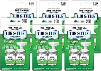 244166-6PK Tub And Tile 2-Part Touch Up Paint, White, 6 Pack