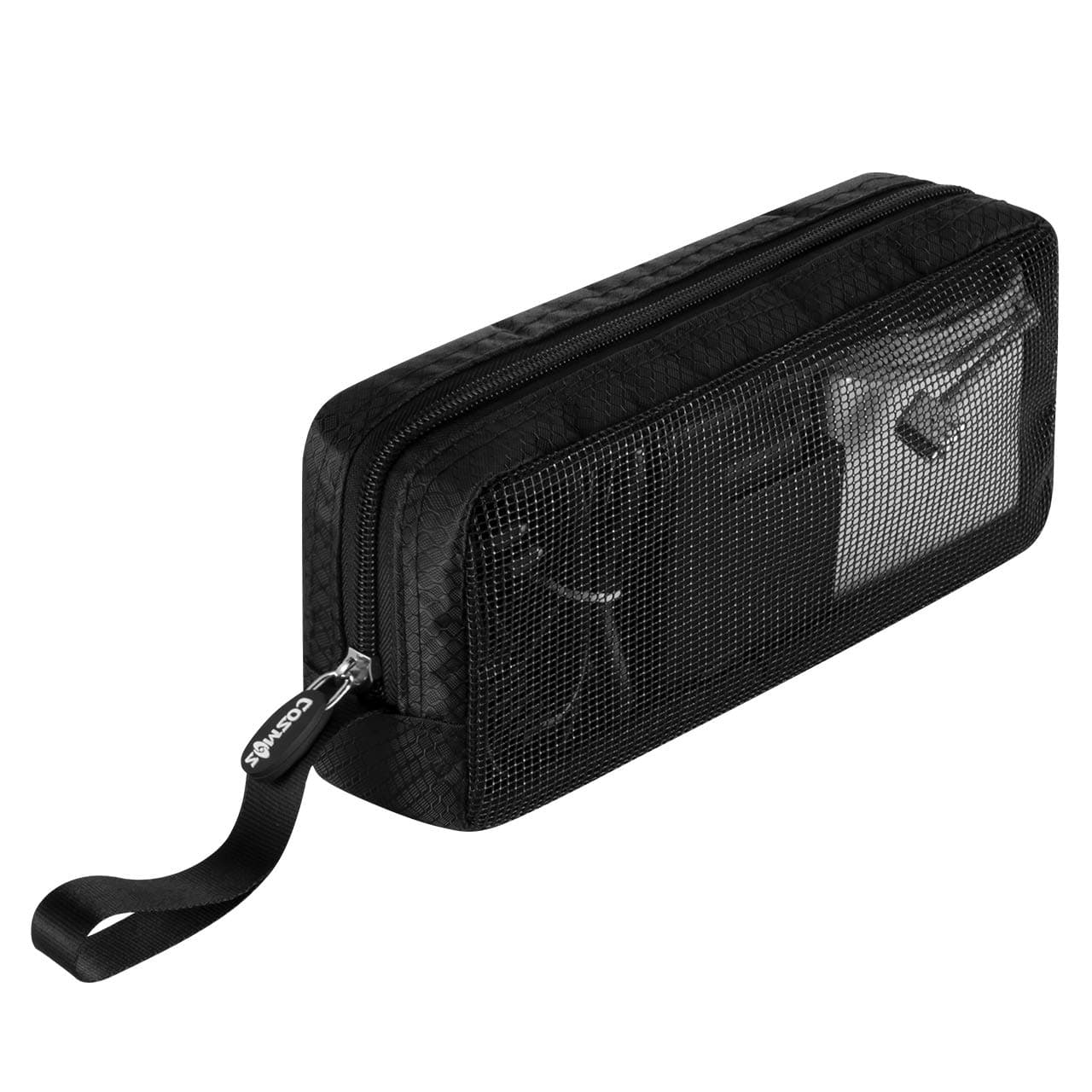 Travel Cable Organizer Case Portable Computer Accessories Zipper Mesh Pouch for Holding Laptop Mouse, Power Bank, USB, Adapter, Charger, Cellphone and Cosmetics (Case ONLY)